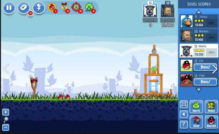 игра Angry Birds Friends в фэйсбук
